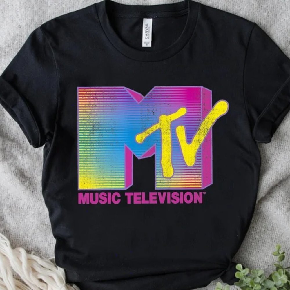 Mtv Logo Fluorescent Colors Graphic Tshirt